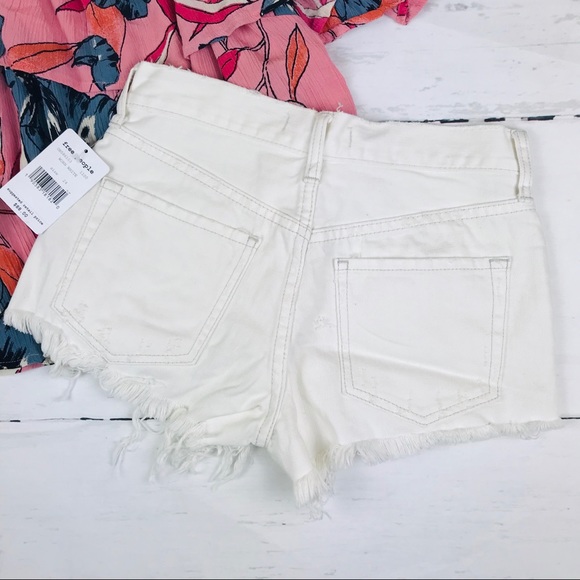 Free People Distressed Daisy Chain Lace Shorts - Picture 5 of 5